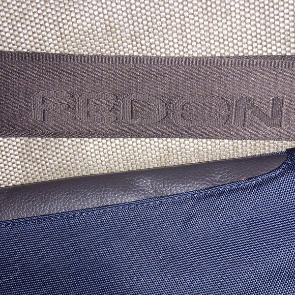 ❤️GIORGIO FEDON Navy and Brown Canvas Leather Laptop Briefcase +Shoulder Strap - Picture 3 of 8